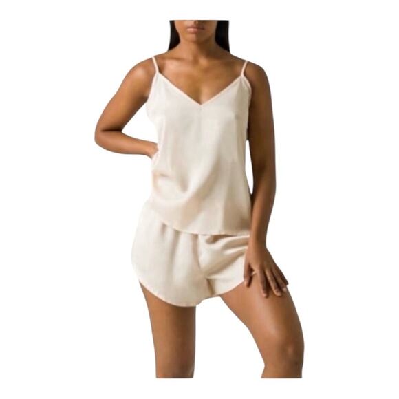 Ettitude NIB Silky Soft CleanBamboo™ Sateen Cami Oat Peachy Cream Large - Picture 1 of 16